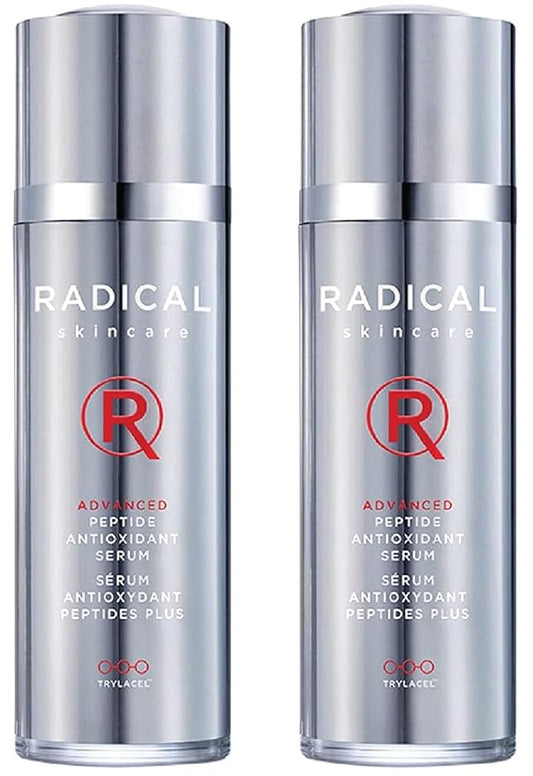 Radical Skincare Advanced Peptide Antioxidant Serum - Repairs and Smooths Skin to Reduce Wrinkles & Improve Elasticity - For All Skin Types - Paraben Free - Clinically Proven Results (1 Fl Oz, 2 Pack)