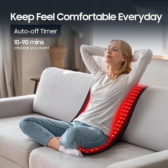 Red Light Therapy Mat, 2in1 LEDs (660nm& 850nm) Red Light Therapy Blanket, Premium Material, Adjustable Timer & Intensity (420 LEDs) (420 LEDs)