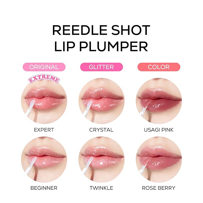 VT COSMETICS Reedle Shot Lip Plumper, Hydrate & Volumize Lip Gloss, Smooth Lip Wrinkles, Korean Lip Plumper, High Shine, Lip Enhancer, Hyaluronic Acid, Stocking Stuffers, 0.15 oz. (Crystal (Glitter))