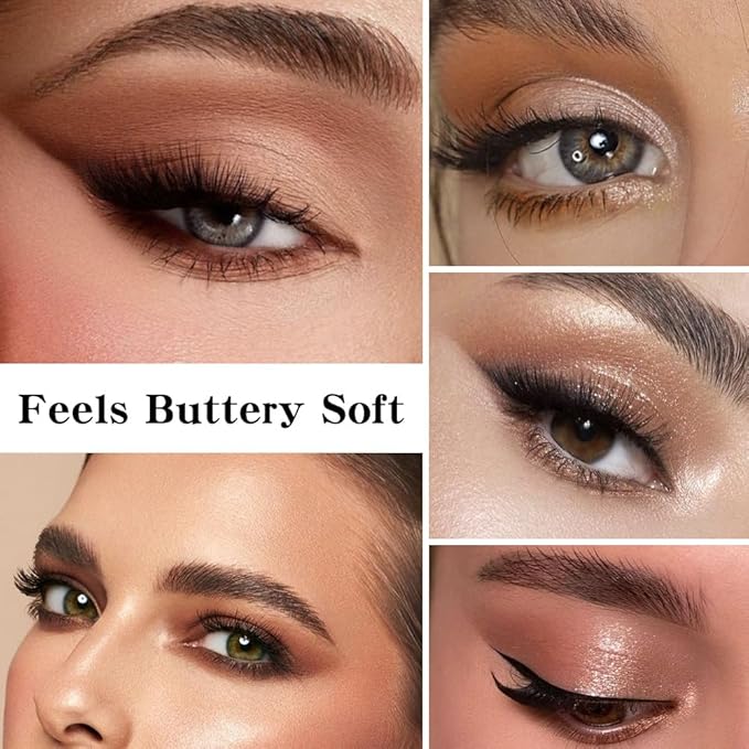 AMY'S DIARY 9-Color Warm Bronze Eyeshadow Palette, Gold Champagne Neutral Eye Makeup with Matte & Shimmer Shades, Highly Pigmented Long-Lasting Blendable Brown Nude Shadow for Daily Glam Look