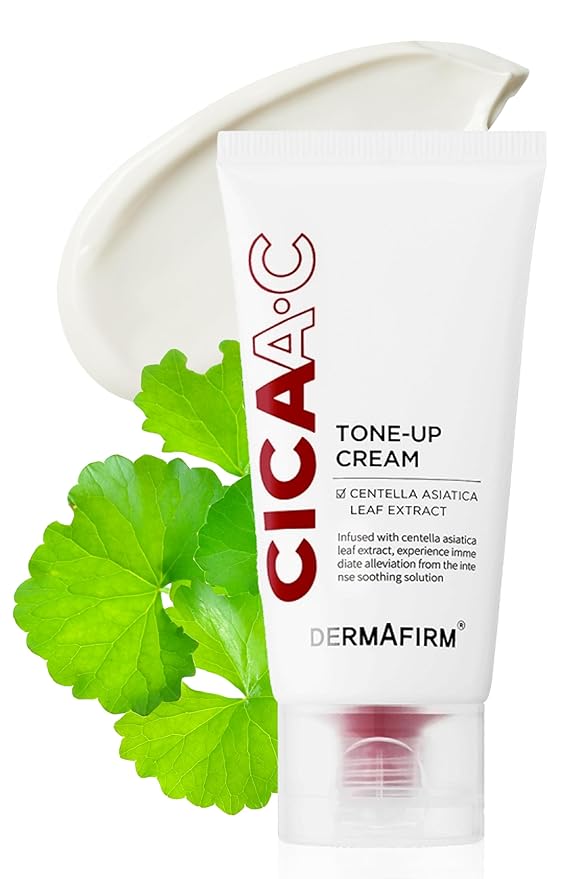 DERMAFIRM CICA AC Tone Up Cream 1.69 oz | Centella Asiatica Face Cream for Dry & Sensitive Skin | Korean Skincare Beauty Product Facial Moisturizer | K Beauty Skin Care Tone Up Cream for Women & Men