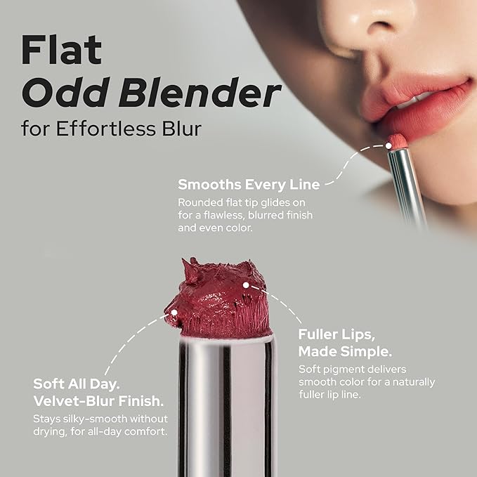 Unseen Blur Soft-matte Lip Tint Long-Lasting Stain, Blendable 3.2g, Holiday Stocking Stuffer, Winter Makeup Essentials (632 Singularity, 0.11 oz)
