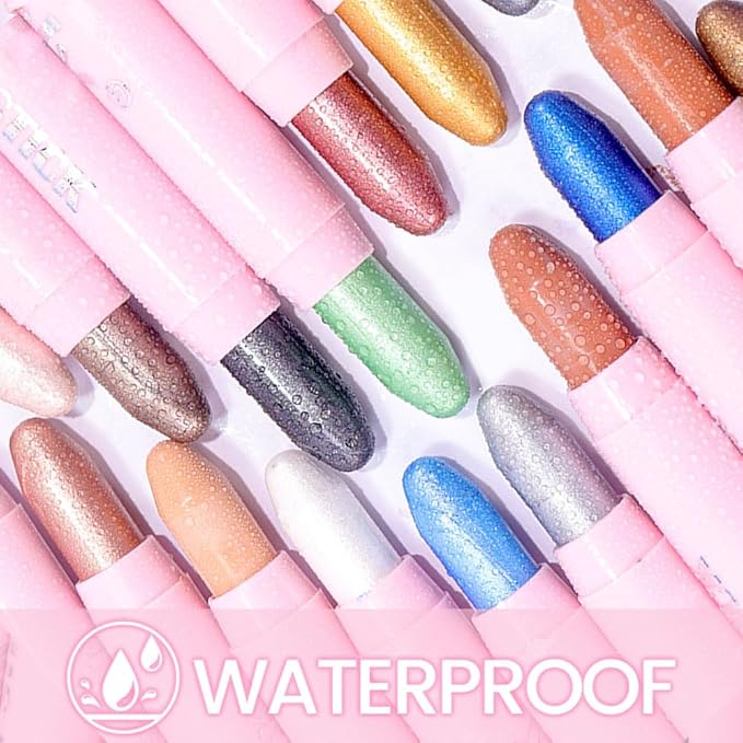 evpct 1Pcs Light Khaki Shimmer Cream Eye Shadow Brightener Sticks for Eyes, Double Ended Cream Eyeshadow Stick Pencil Pen with Applicator, Eye Shadow Palette Highlighter Makeup Waterproof Pigmented 04