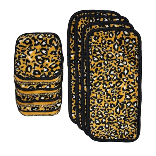 CAMPANELLI FreshFace Makeup Remover Towels | Reusable Ultra-Soft Microfiber Cloths for Gentle Cleansing - Limited Edition Eco-Friendly Skincare Makeup Eraser Towel | 12-Piece Set, Leopard