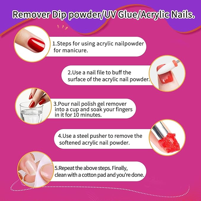 BEVINAS Nail Polish Remover Kit Nail Polish Remover & Slip Solution Polish Remover for Nails Slip Solution for Poly Gel Nails with Glass Cup Nail Cleaning pads
