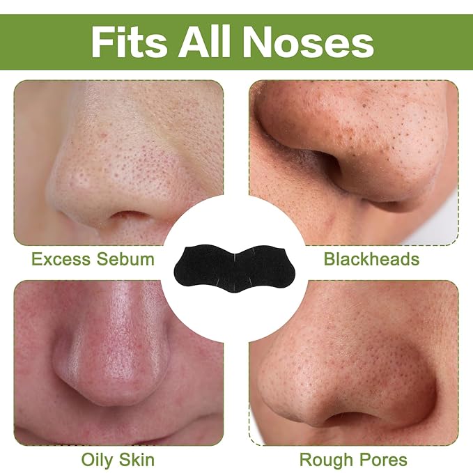 120PCS Blackhead Remover Pore Strip, Bamboo Charcoal Face Black Head Remover, Nose Deep Cleansing Nose Strips, Pore Cleansing Strips for Blackhead, Effective Control of Oily Skin Clogged Pore