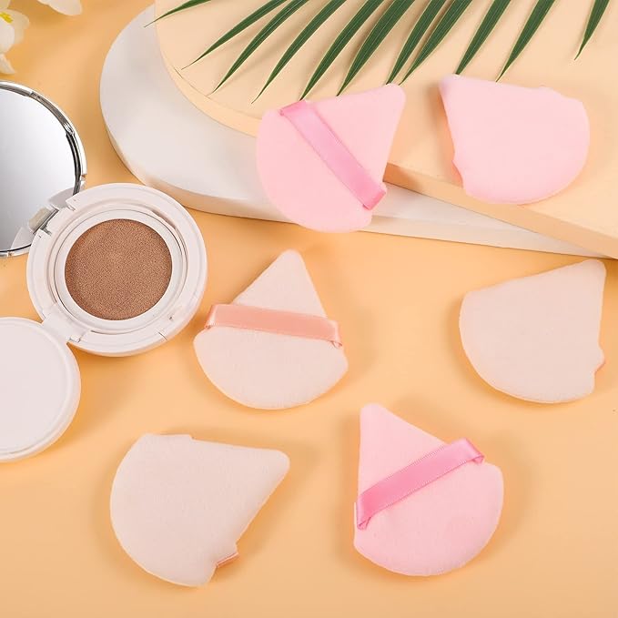 Pimoys 6 Pieces Powder Puff Face Triangle Makeup Sponge Soft Powder Puffs for Loose Powder Foundation Sponge Setting Powder Puff Makeup Tool, Valentines Day Gifts for Women