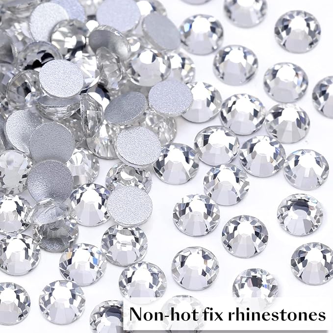 Novani Crystal Rhinestones, Flatback Loose Gemstones 1440pcs Glass Rhinestones for Clothes Shoes Crafts Makeup Nail Art and DIY Decorations(SS16, Crystal Clear)