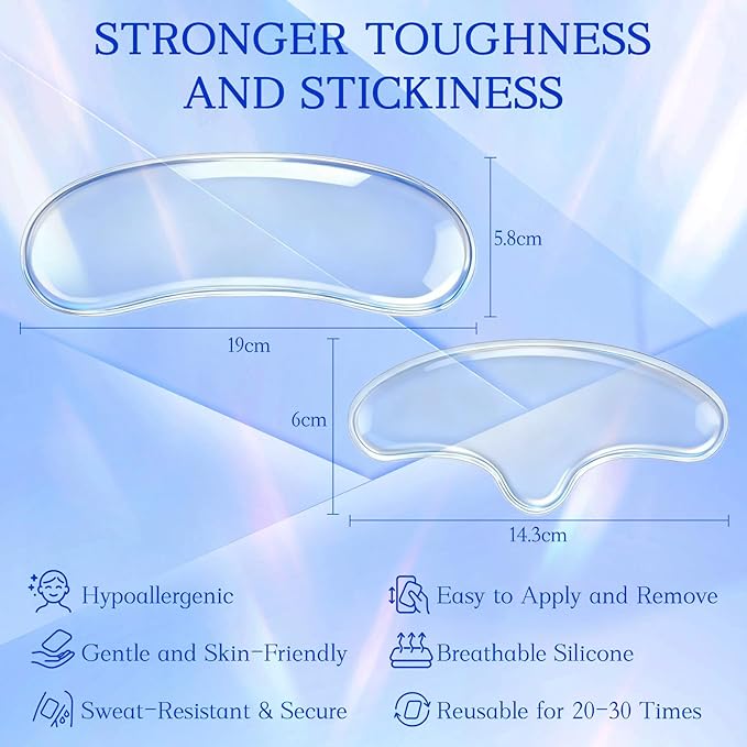 BOYAO Silicone Forehead & Neck Wrinkle Patches | Reusable Overnight Anti-Aging Pads for Neck Skin Firming