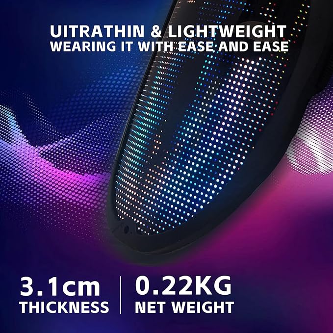 LED Mask with APP & Gesture Control - Perfect for Cosplay, Masquerade Balls & Party Costumes for Adult Unisex Mask