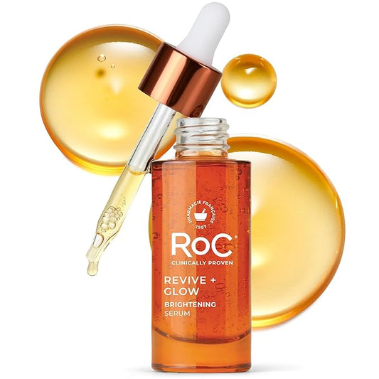 RoC Multi Correxion Revive + Glow 10% Active Vitamin C Serum for Face, Daily Anti-Aging Wrinkle and Skin Tone Skin Care Treatment, Brightening Serum , 1 Fluid Ounce (Packaging May Vary)