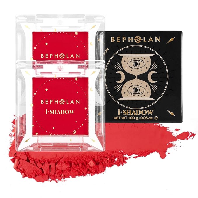 BEPHOLAN Single Red Eyeshadow Palette 2 PCS,High Pigment,Longwear,Intense Color Gothic Makeup