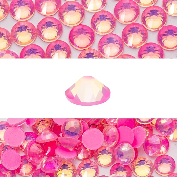 Novani 3000 Pieces Flatback Rhinestones Glass Round Gems F-Pink Crystals for Nail Art DIY Crafts Clothes Shoes,SS20,4.6-4.8mm