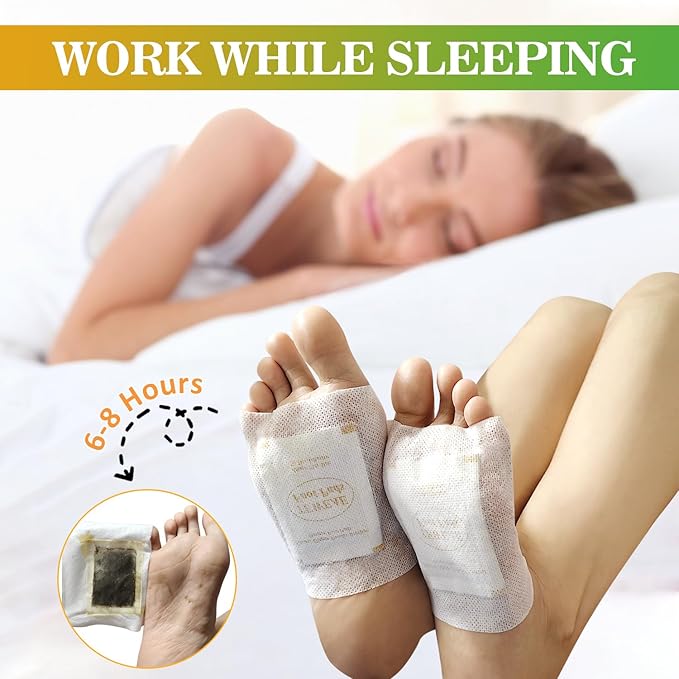 TEWEAE 62 Pads Foot Pads for Better Sleep, Natural Ginger & Bamboo Vinegar Turmeric Wormwood - No Off - Improves Sleep and Relaxation - Premium Foot Care Good Night Foot Patches