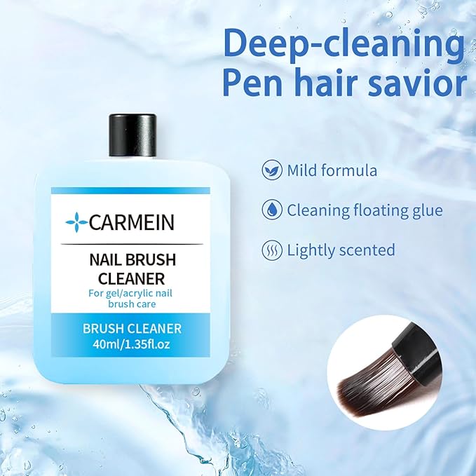 Nail Brush Cleaner - Special for Gel/Nail Art Brushes & Makeup Brush Care, Must-Have for Renewal, 40ml/1.35fl.oz (3pcs Nail Brush Cleaner)