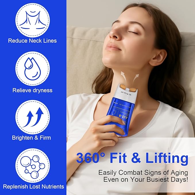 AH-8 Firming Neck Cream,Firming Lifting Neck Creams for Tightening & Moisturizing Skin with Massage Roller, AH-8 Neck Cream for Crepey Skin,Hydrating & Reduce Wrinkles for Men and Women