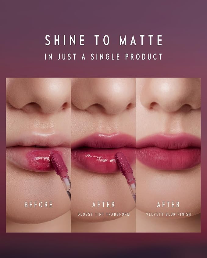 Altera Blurring Lip Tint 016 Blaze, Deep Orange Pink Glossy to Soft Matte Finish, Blur Lip Lines, Weightless No-Sticky Airy Velvet Texture, Vibrant Hydrating Long-Lasting Lip Makeup