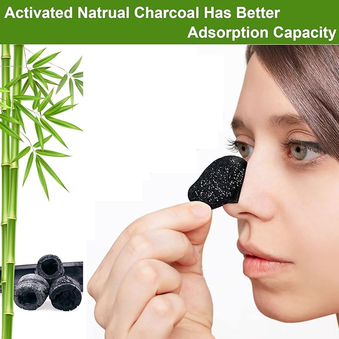 ELAIMEI Pore Strips, 80 Pcs, Natural Charcoal Blackhead Remover Strips for All Skin Types, Pore Deep Cleansing & Minimizing Nose Strips, Instant Unclogging
