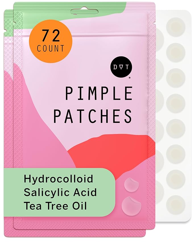 Pixie Cup Dot Hydrocolloid Blemish Patches for Face – Invisible Skin-Covering Stickers with Tea Tree Oil & Vitamin C – Ultra-Thin Cosmetic Patches for Visible Blemishes (8 & 12 mm, 72 ct)