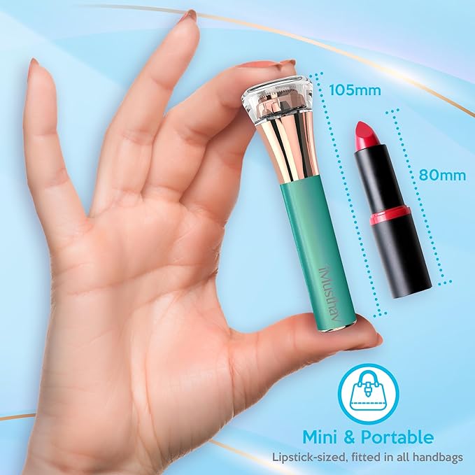 iMusthav Facial Hair Remover for Women – Painless Flawless Electric Razor, Epilator & Trimmer 18K Gold-Plated Dual Ring Floating Head 20mm, USB Rechargeable, 360° LED Light for Face, Lip & Chin