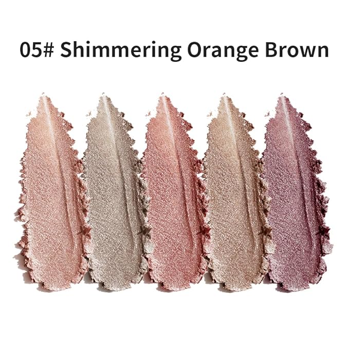 High Pigment Glitter Shimmer Eyeshadow Palette–Sparkly Metallic Eye Makeup in Rose Quartz, Silver Champagne, Coral Pink, Taupe Gold&Plum Silver Shades, Long-Lasting Festival Party Eye Glitter Palette
