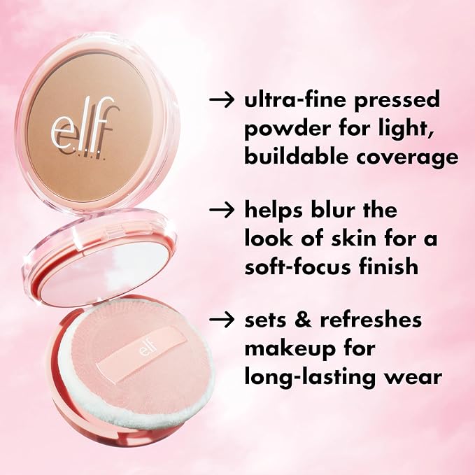 e.l.f. Halo Glow Powder Filter, Ultra-fine Finishing Powder, Smooths The Look of Pores & Fine Lines, Creates A Soft-Focus Glow, Vegan & Cruelty-Free, Deep Neutral