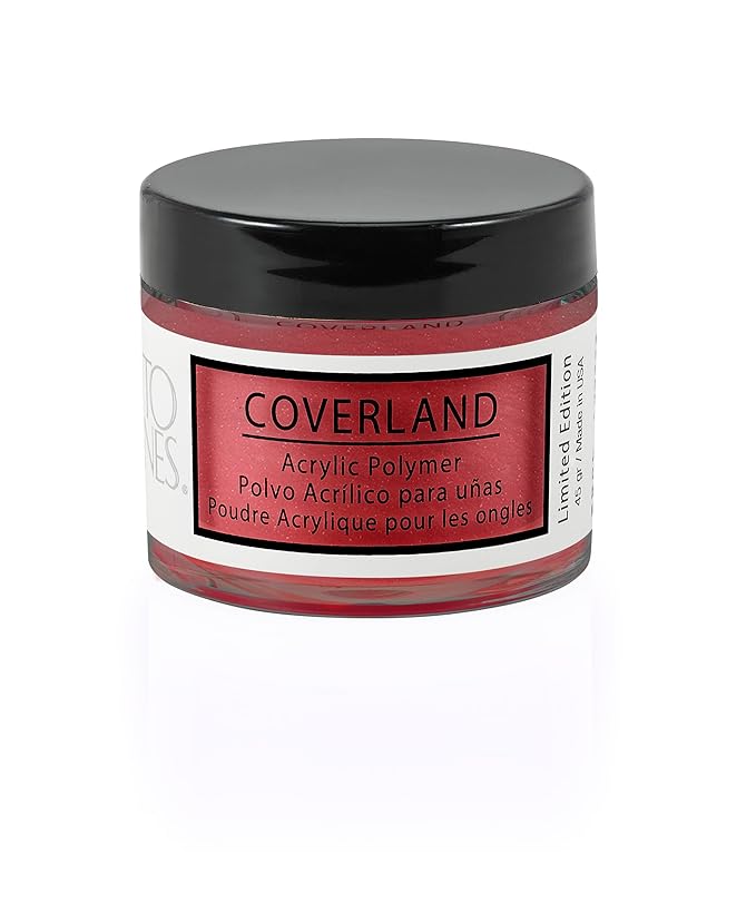 Tones Coverland Acrylic Nail Powder "Holiday Heist" Red - Limited Edition Acrylic Powder for Nail Design, Sculpting, and Masking Nail Bed Imperfections - Professional Acrylic Nail Supplies - (1.5 Oz)