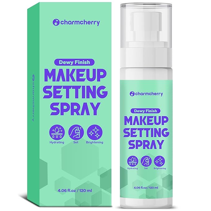 Makeup Setting Spray (4.06 Fl Oz), Dewy Finish Setting Spray for Makeup, Hydrating Makeup Setting Spray for Long Lasting Glow, Dewy Look Setting Spray for All Skin Types