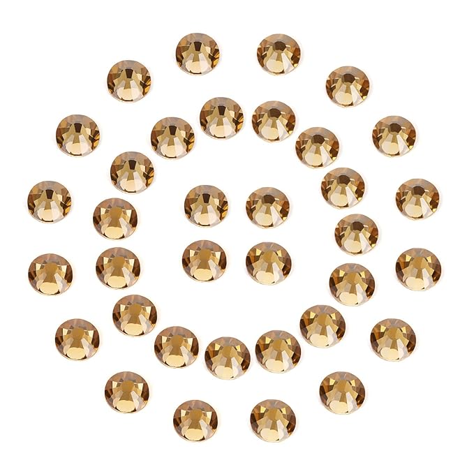 1440Pcs Topaz Crystal Rhinestones,Glass Flatback Rhinestones Gemstones Small for Nail Face Makeup Art Crafts Clothes Decoration -(SS4,1.6mm,Topaz)