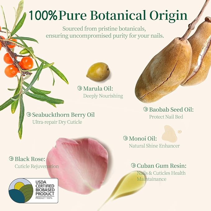 APUREE Organic Cuticle Oil Set: 100% Pure (6pcs)| Moisturing for Dry Cuticle & Nail Growth| USDA Verified & Cold Pressed Hexane Free| Manicure Prep Care| All Skin Type| Vegan & Cruelty Free