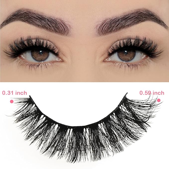 Wispy Lashes Bulk 30 Pairs Natural Volume Eyelashes Wholesale Cat Eye Strip Lash Sets Short Thick Fluffy False Mink Eyelash Strips Full Small Fake Pestañas Postizas with Portable Pack
