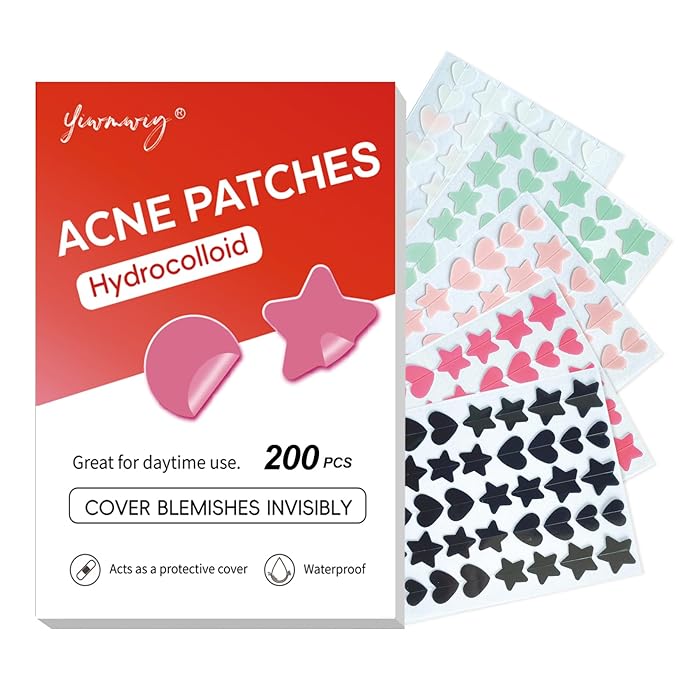Pimple Patches for Face, Multi-Color Hydrocolloid Acne Patches, Zit Covers & Spot Stickers for Discreet Blemish Care with Tea Tree Oil, Salicylic Acid & Centella, 3 Sizes (10mm, 12mm, 14mm), 200 Count