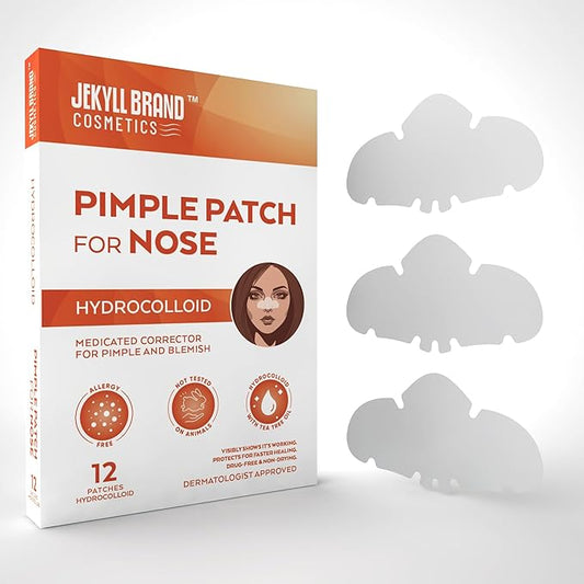 Jekyll brand Cosmetics™ | Nose Pore Patches - XL (12counts) | Hydrocolloid | Medical Grade Facial Skin Care | Target Zits and Pimples | Absorbs Acne Nose Gunk | **Dermatologist Approve**