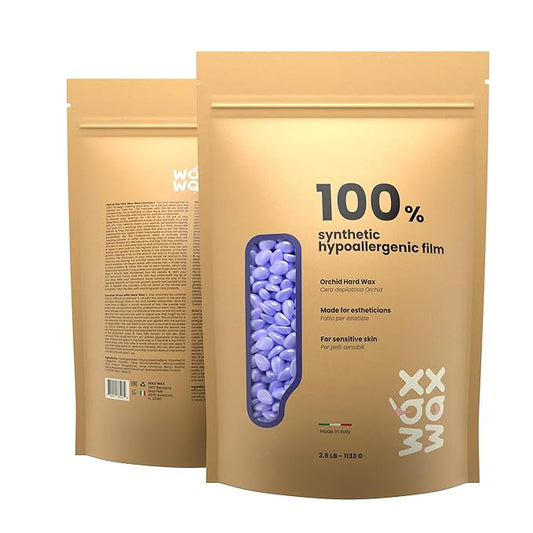 Wax Wax Orchid Hard Wax Beads | Facial Wax for Ultra Sensitive Skin | Rosin-Free, Hypoallergenic, Strip-Free | Low Melting, Cruelty-Free & Eco-Friendly Waxing Beads | Made In Italy - 2.5lb