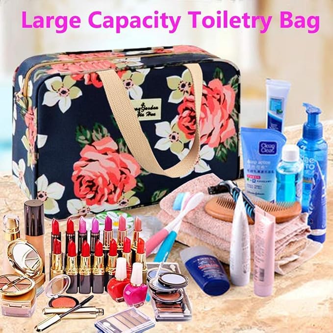 Hjkiopc Large Makeup Bag Toiletry Bag for Women Make Up Bag Cosmetic Bag Toiletries Bag Brush Bags for Traveling