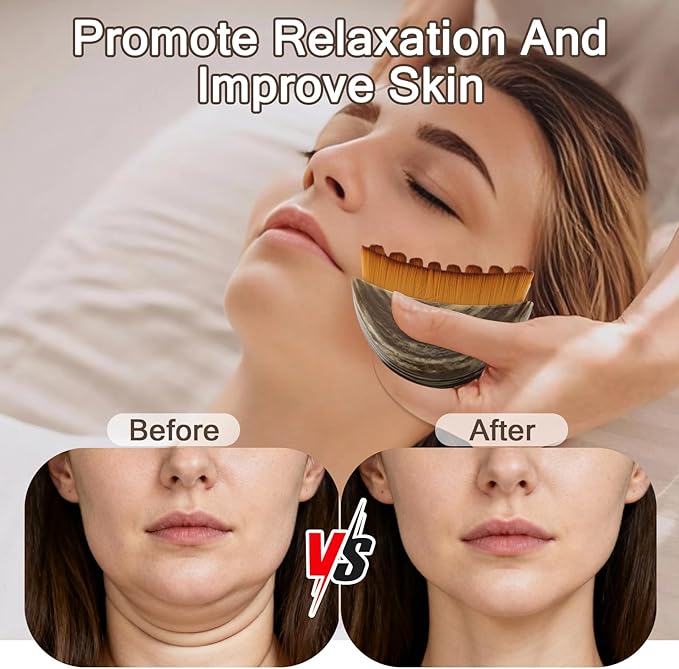 New Lymphatic Contour Face Brush, Contour Face Brush Lymphatic Drainage Massager, Ergonomically Designed to Fit The Skin Precisely, Suitable for All Skin Types(3PCS)