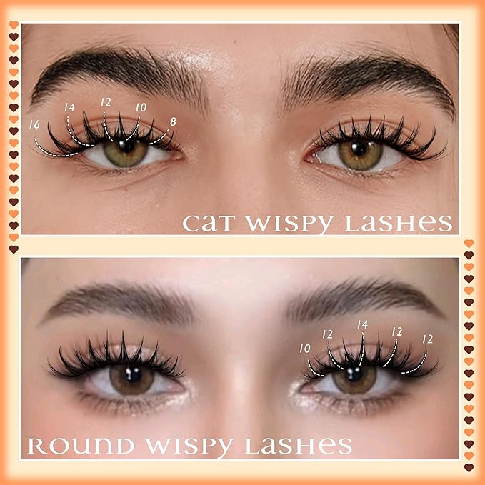 Manga Lash Clusters Spiky Eyelash Clusters Natural Lash Extensions Wispy Lashes Clusters C Curly 8-16mm Individual Lashes Extension 140pcs DIY at Home Cluster Lashes by Ruairie