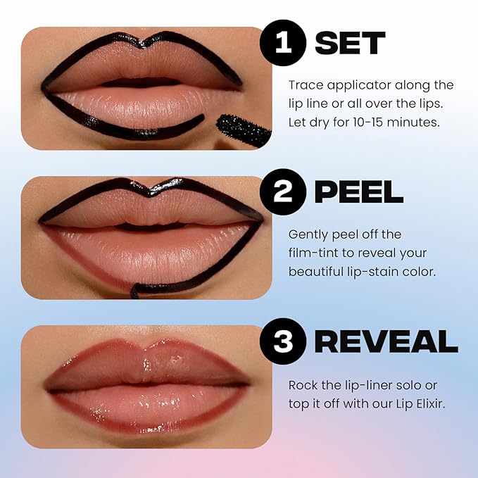 Sacheu Lip Liner STAY-N Peel Off Lip Stain — Long Lasting Waterproof Lip Tint with Hyaluronic Acid & Vitamin E — Transfer Proof Matte Finish, Vegan & Cruelty-Free (PLUMped)