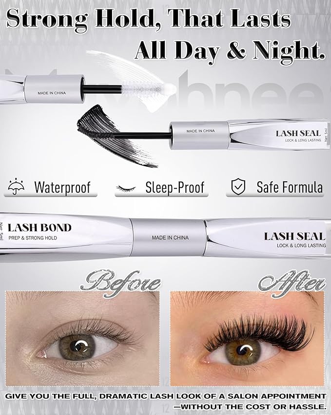 Flaunt Lash Clusters Kit Wispy Cluster Eyelash Extensions 8-18MM Volume Individual Lashes CD Curve Wet Look Eyelash Clusters with Lash Bond and Seal Kit by Mavphnee