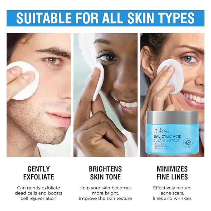 3 Sets Remover Wipes, with Turmeric & Salicylic Acid, Exfoliating Face Cleansing Pads for Hydrating, Moisturizing & Calming for Sensitive Skin