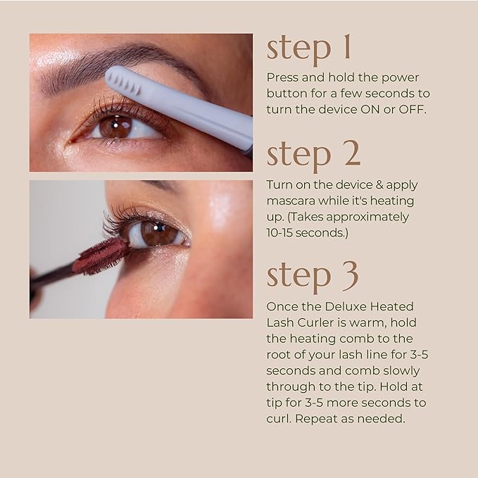 Chella Deluxe Heated Eyelash Curler with USB re-Chargeable Battery - Safe and Gentle Won't Damage Your Eyelashes (USB Re-Chargeable)