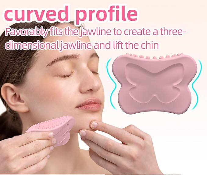Lymphatic Contour Face Brush【Anti-Puffiness】【Lift】【Massage】 Silicone Lymphatic Face Brush, Gua Sha Brush，Blue