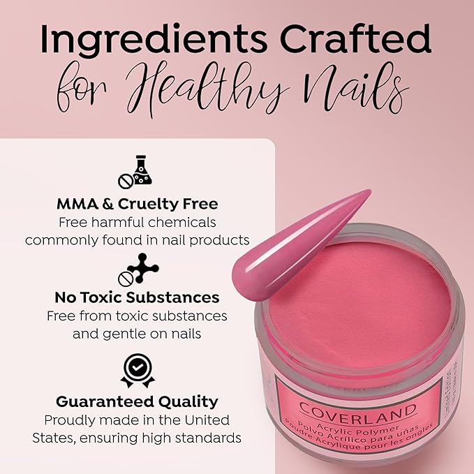 Tones Coverland Acrylic Nail Powder "Girls Trip" - Limited Edition Acrylic Powder for Nail Design, Sculpting, and Masking Nail Bed Imperfections - Professional Acrylic Nail Supplies - (1.5 Oz)