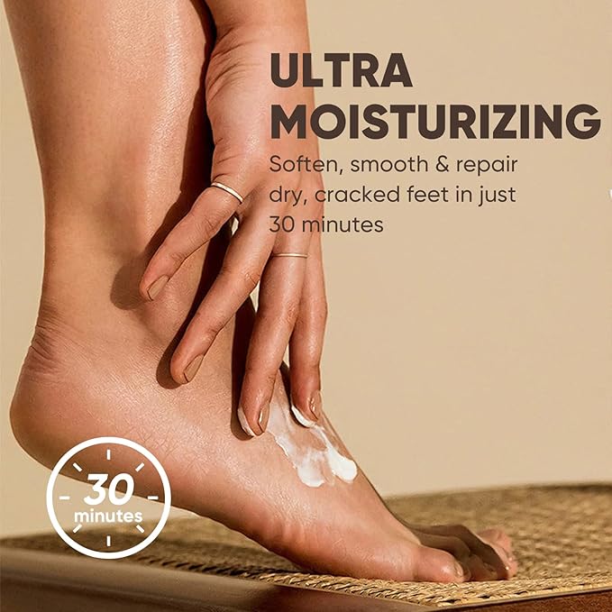 TEAWOO 18 Pairs Moisturizing Foot Masks with Castor Oil & Jojoba Oil, Intensely Hydrating Foot Mask For Dry Cracked Feet, Moisturizing Socks for Cracked Heel Treatment