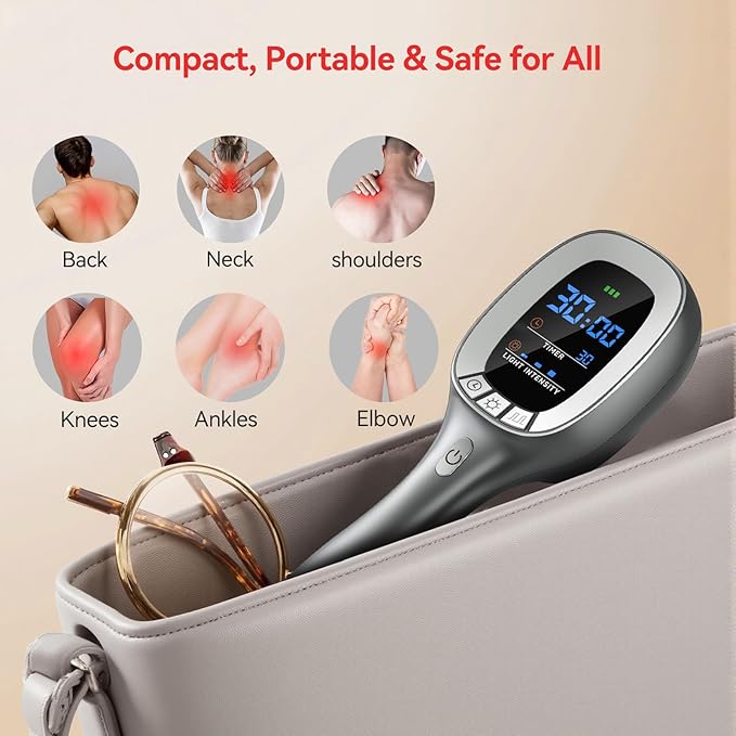 Cold Red Light Therapy Device – Dual Wavelength 4×808nm & 34×650nm Red Light Therapy Wand – Handheld Infrared Light Therapy for Body, Knee, Shoulder, Back, Muscles, Joints and Pets
