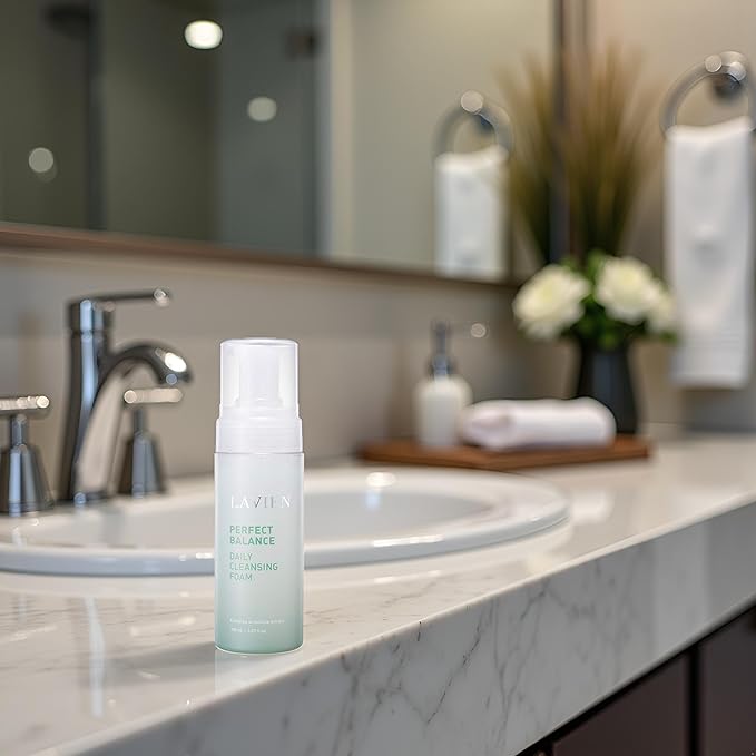 LAVIEN Perfect Balance Daily Cleansing Foam - Mild Bubble Foam Cleanser, Skincare Routine - Gentle On All Skin Types - 5.97 Fl Oz (150ml) Bottle