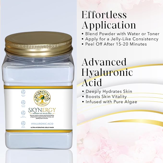 Hyaluronic Acid Jelly Mask - Professional Hydro Glo Peel-Off jelly Mask for Hydration, Soothing & Glowing Skin, Suitable for All Skin Types, Vajafacial Jelly Mask | 12 Applications (30 Fl Oz)
