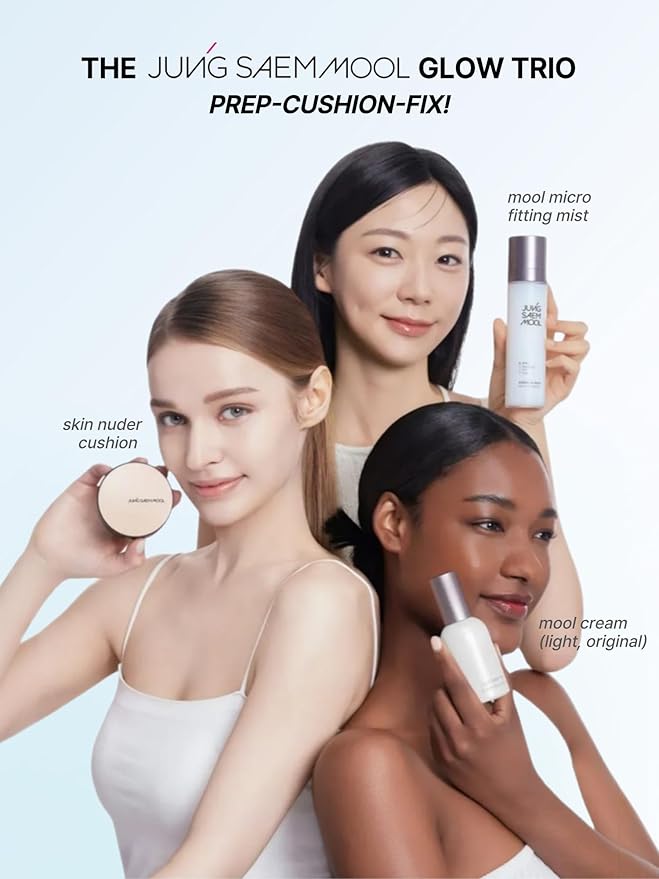 JUNG SAEM MOOL Essential Skin Nuder Cushion 26W Oat 0.49 Fl Oz, No Refill, Natural Radiant Finish Cushion Foundation with Buildable Coverage, Lightweight Texture, Korean Foundation Makeup