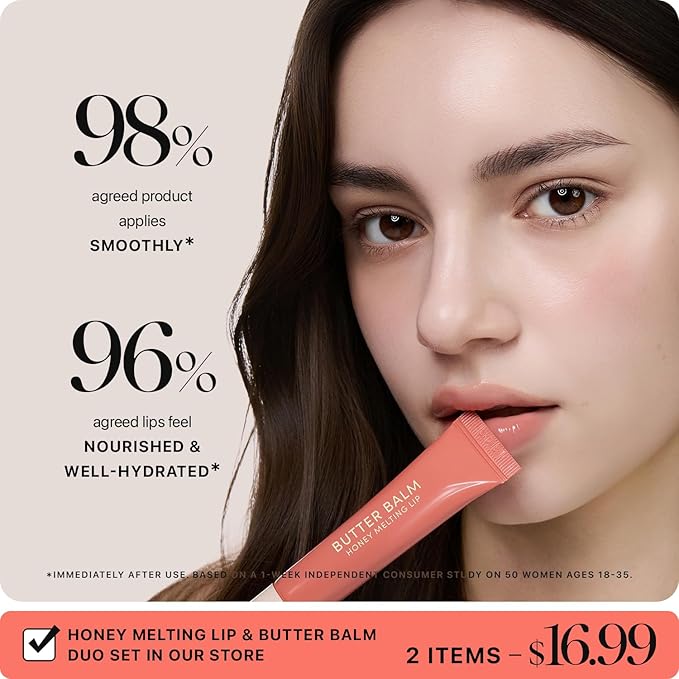 Nature Republic Honey Melting Lip Butter Balm – Moisturizing Tinted Balm with Peptides, for Sheer & Glossy, Smooth & Soft Lips, Stocking Stuffers (GUAVA SORBET)