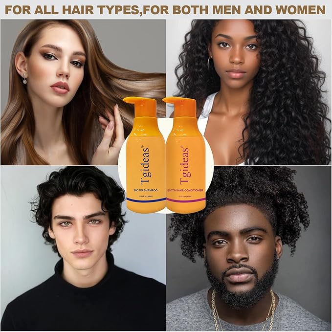 Tgideas Anti-Thinning Biotin Shampoo & Conditioner Set for Thinning Hair Women and Men Hair Loss-Thickening & Strengthening Shampoo - 13.53 fl.oz x 2